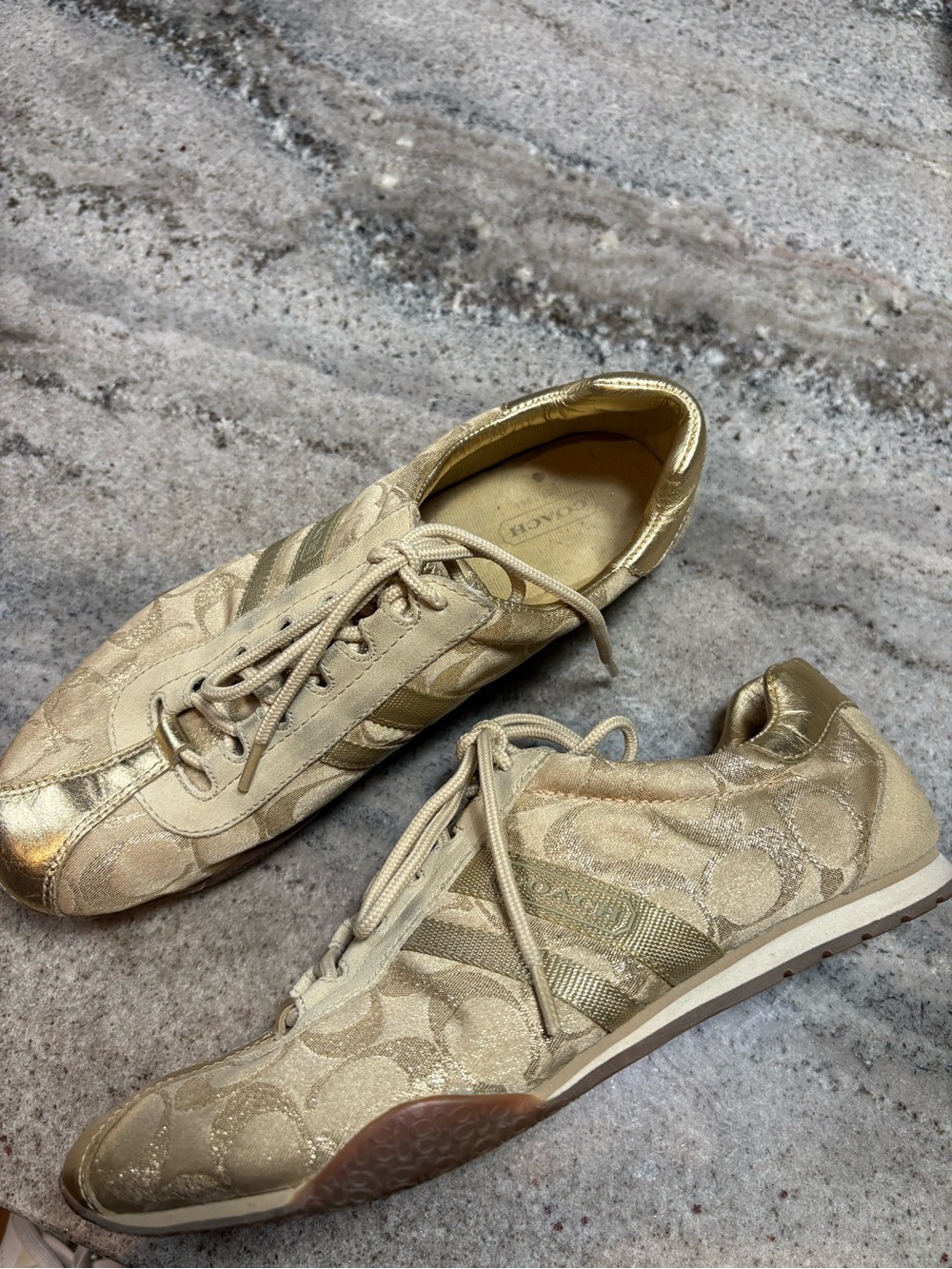 Coach Katelyn Women's Gold Signature Sneakers